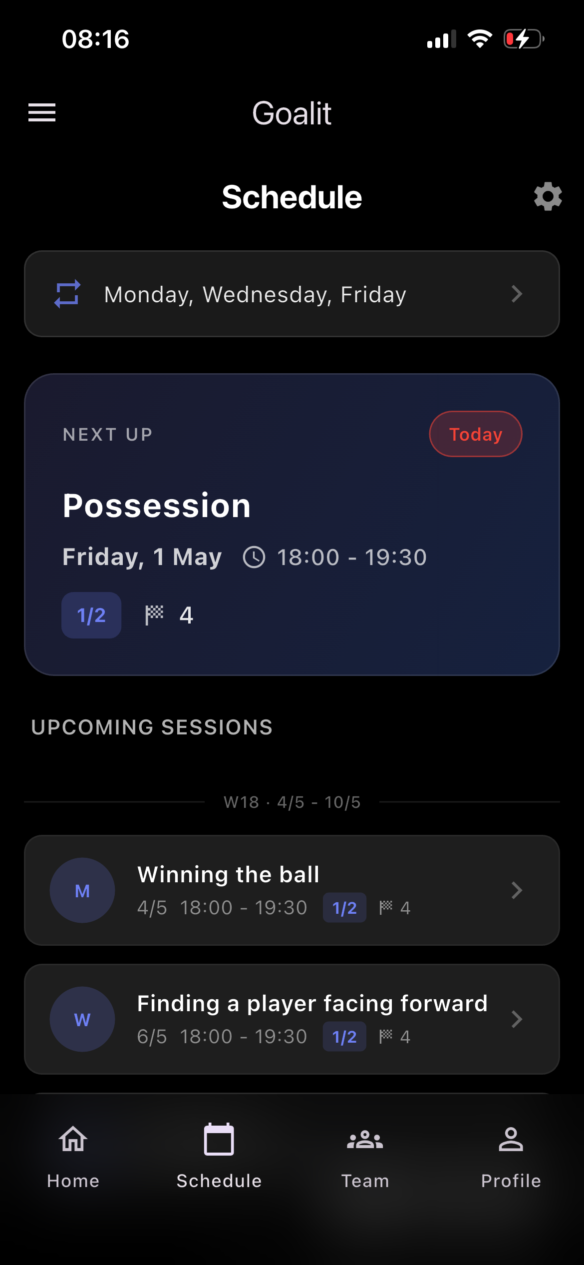 Goalit — schedule